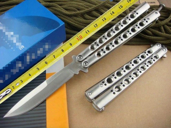 Balisong Tactical Single Edge Outdoor Tactical Folding Knife 60hrc Promotion Butterfly Bm42 60hrc Gift Knife Knives New In Original Box