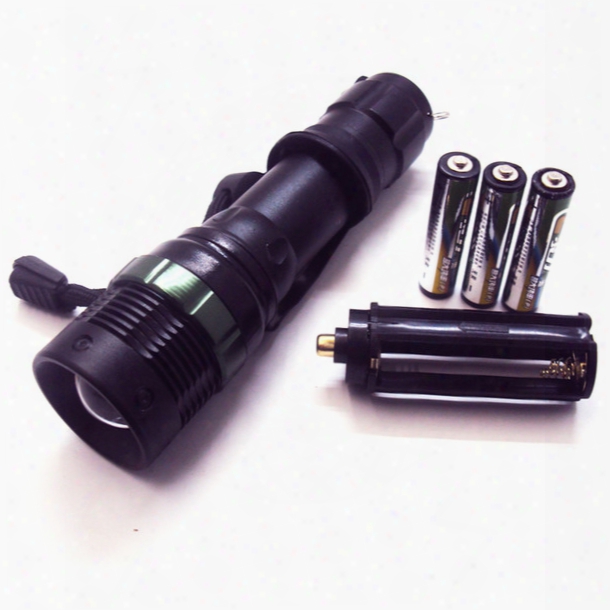 Brightest Zoomable Adjustable Focus 3 Modes, Weather Resistant Led Tactical Flashlight, Outdoor Torch With 3aaa Batteries