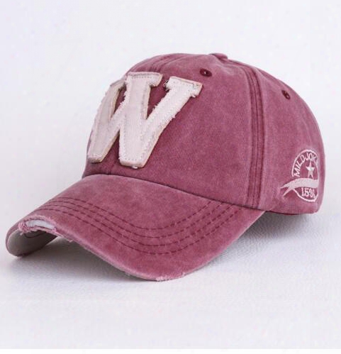 Cotton Embroidery Letter W Baseball Cap For Men Women Snapback Cap Hat Sports Caps Bone Outdoor Hat Style For Custom Hats
