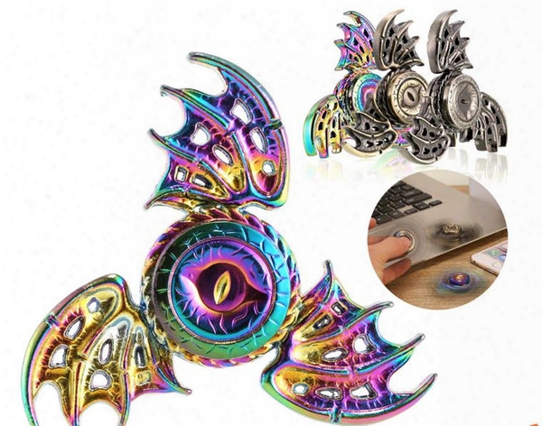 Dazzle Colour Bat Fidget Spinner Monster Eye Wing Edc Tri Hand Finger Spinner Metal Fidget Spinners Stress Austism Handspinner Toys