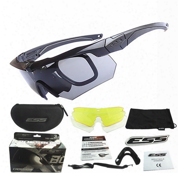 Ess Crossbow Crossbow U.s. Military Bulletproof Glasses Goggles E4 Version Of Outdoor Spectacles 3 Sets Of Myopia Frame Crossbow