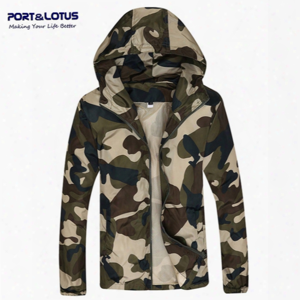 Fall-port&amp;lotus Men Jacket Camouflagethin Fashion Outdoo Rmen Coats Veste Homme Jaqueta De Couro Masculina158 Casacos Wholesale