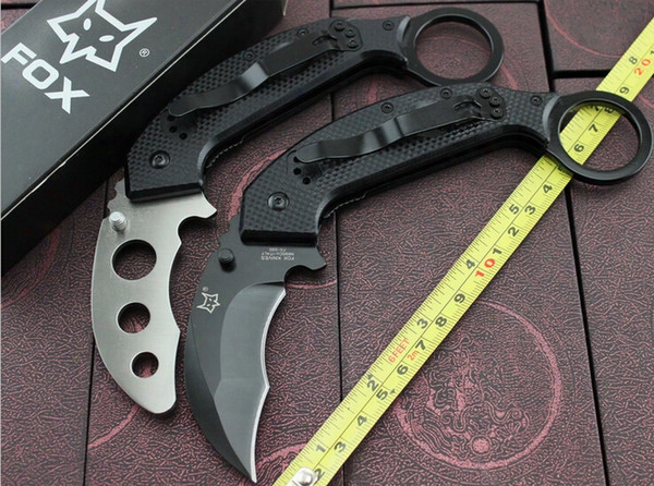 Fox Knives 590 Karambit Folding Knife 5cr13mov Outdoor Tops Knife Edc Pocket Tool Hunting Tactical Knives Original Box Timed Promotions!!!