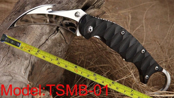 Free Shipping New Twosun Knives Mirror 420j2 Hook Cut Blade Karambit Outdoor Hunting Folding Pocket Claw G-10 Handle Knife Tsmb