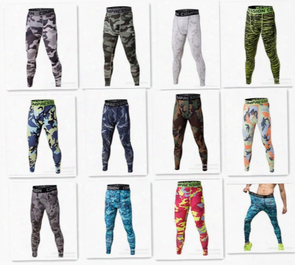 Hot Jogging Trousers Camouflage Pants Compression Outdoor Pants Tights Running Camk Quick Dry Base Layer Fitness D611