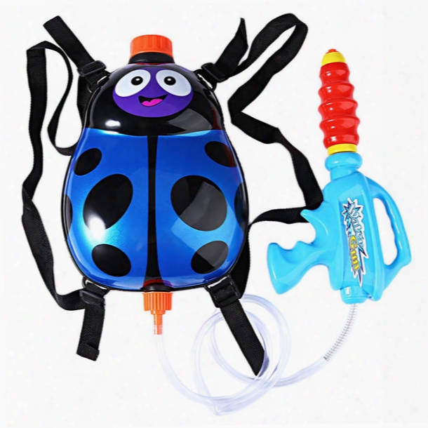 Kids Cute Ladybird Water Gun Outdoor Super Soaker Blaster Backpack Pressure Squirt Poool Toy Fun Sports Summer Swimming Pool Battle