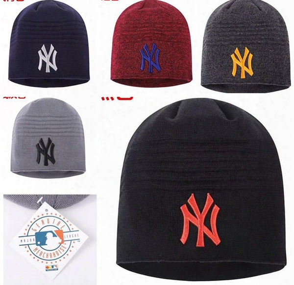 Men Brand Ny Beanie Fleece Knitted Hat Ny Letters Embroidered Beanie For Women Fashion Outdoor Caps Skiing Hipp Hop Winter Bonnet Cap B332