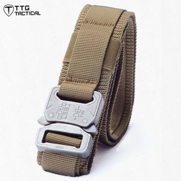 Mens Sports Tactical Belt Nylon Molle Army Belt Outdoor Camping Nylon Combat Belts Made Of 1000d Nylon