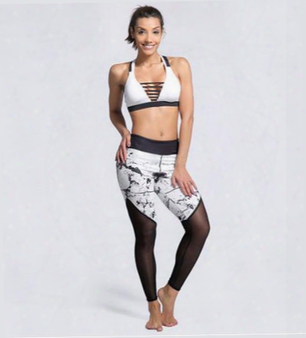New Printed Mesh Yoga Pants Female Comfortable Outdoor Gym Fitness Elastic Leggings For Women Running Joggers Sports Pant