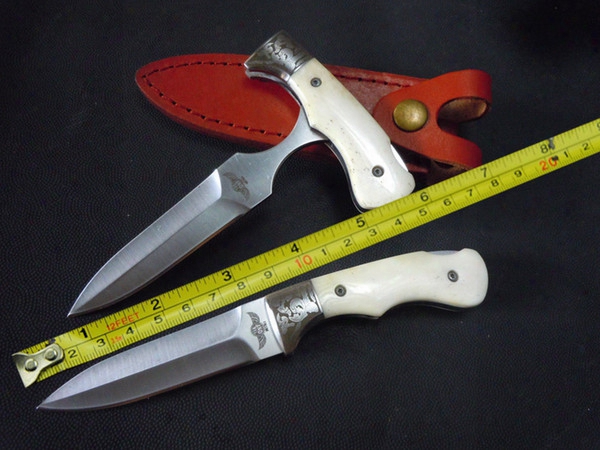 New Promotion Outdoor Gear The One Adjustable Push Knife Bone Handle Lock Back Pocket Folding Knife Cutting Tool 1pcs Freeshipping