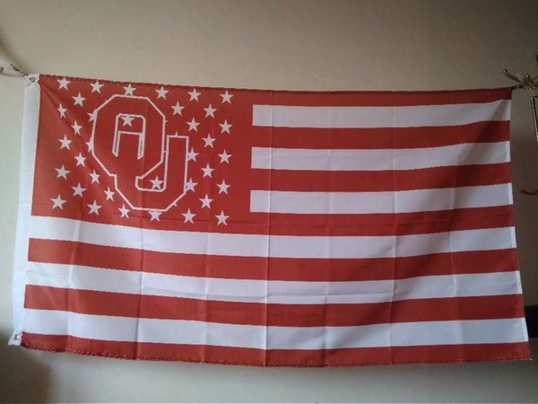 Oklahoma Sooners Flag 90 X 150 Cm Polyester Ncaa Stars And Stripes Outdoor Banner