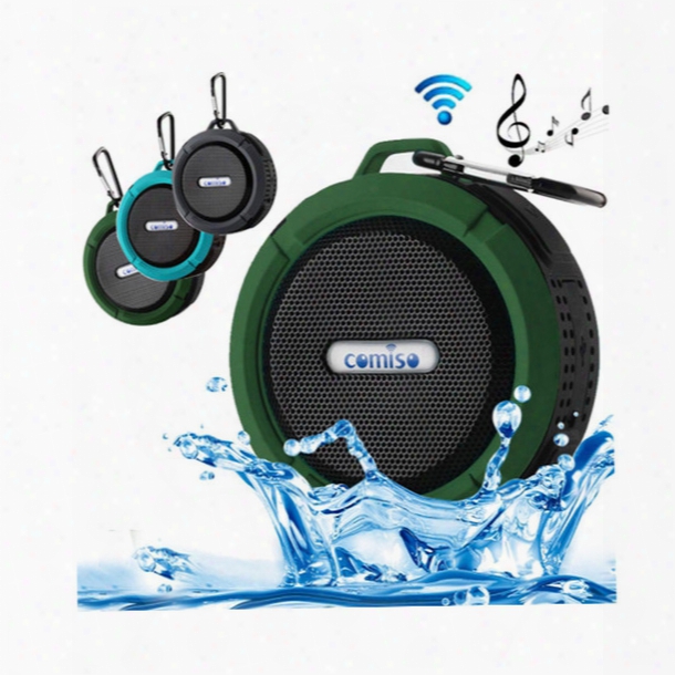 Portable Bluetooth Speaker C6 Ip65 Waterproof Outdoor Stereo Wireless Car Speaker Support Tf Card With Holder Hook