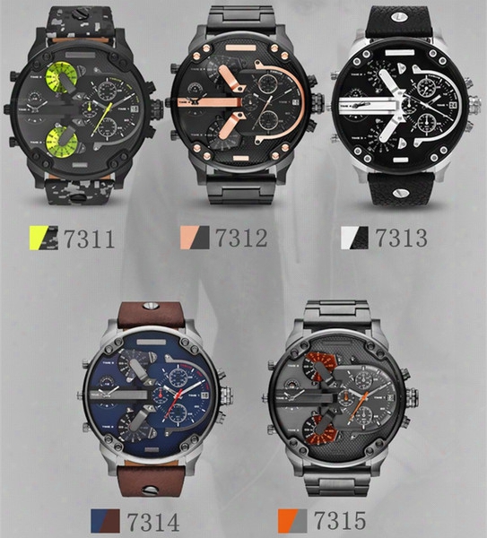 Relojes Hombre 2017 New Fashion Men Quartz Watch Luxury Brand Big Dial Outdoor Sports Watch Leather Clock Dz Military Watch Montre Hhomme