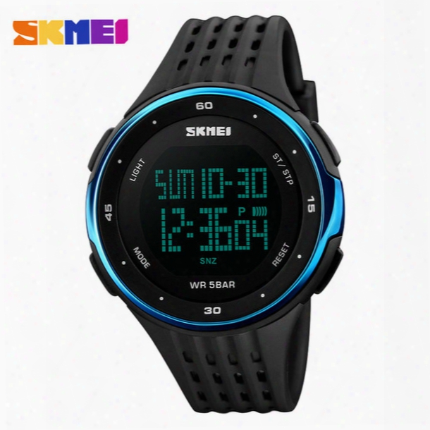 Skmei 1219 Digital Wristwatches Men Outdoor Sport Watches Chronograph Fashion Clock Pu Band Waterproof Relogio Masculino Watch