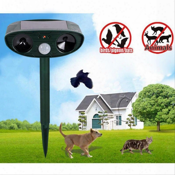 Solar Power Ultrasonic Signals Animal Repeller Outdoor Bird Mouse Expeller Green 2016 Hot Sale New Gardent Product