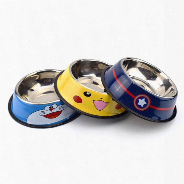 Travel Pet Dry Food Cat Bowls For Dogs Pikachu Pattern Dog Bowls Outdoor Drinking Water Fountain Pet Dog Dish Feeder Goods