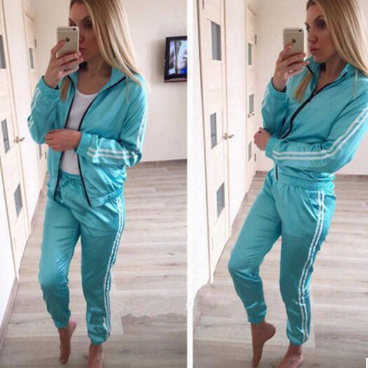 Two Piece Outfits Recent Women Clothes Sets Tracksuits Fashion Stripes Casual Sportswear Baseball Jacket + Sports Pants Outdoor Jogging Suit 20