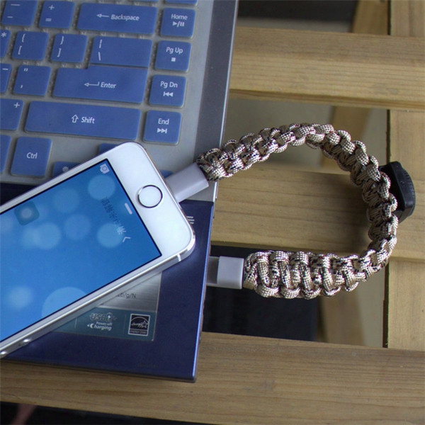 Usb Cable Iphone Android Charging Cord Line Outdoor Gadgets Survival Rope Escape Paracord Hiking Camping Mountaineer Key Ring Carabiner