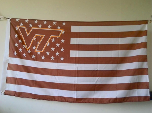 Virginia Tech Hokies Flag 90 X 150 Cm Polyester Ncaa Stars And Stripes Outdoor Banner