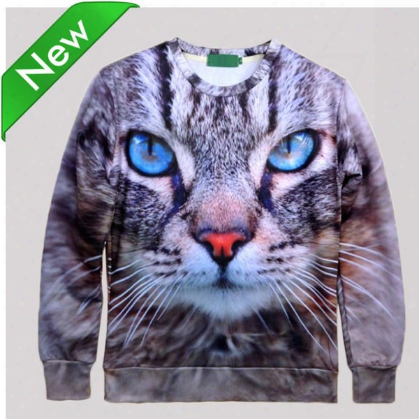 W1213 Raisevern Fashion Novelty Funny Cat Head Print 3d Hoodies Pullovers Sweats Vogue Outdoor Galaxy Sweatshirts Top Sale