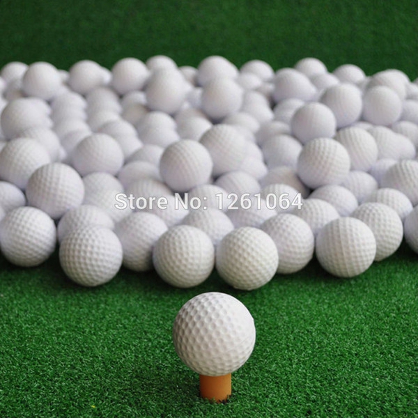 Wholesale- 2017 New Brand Free Shipping 50 Pcs/bag White Indoor Outdoor Training Practice Golf Sports Elastic Pu Foam Balls