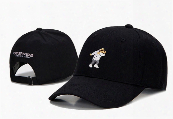 Wholesale- Cartoon Bear Dad Hat Embroidered Skateboard Trucker Hats Dropship Brand Cotton Hockey Hat Cap Hip Hop For Women Men Sports Bone