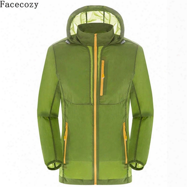 Wholesale-facecozy Summer Outdoor Fishing Shirt Men Anti Uv Ultralight Hooded Male Breathable Multi-pocket Hiking Coat