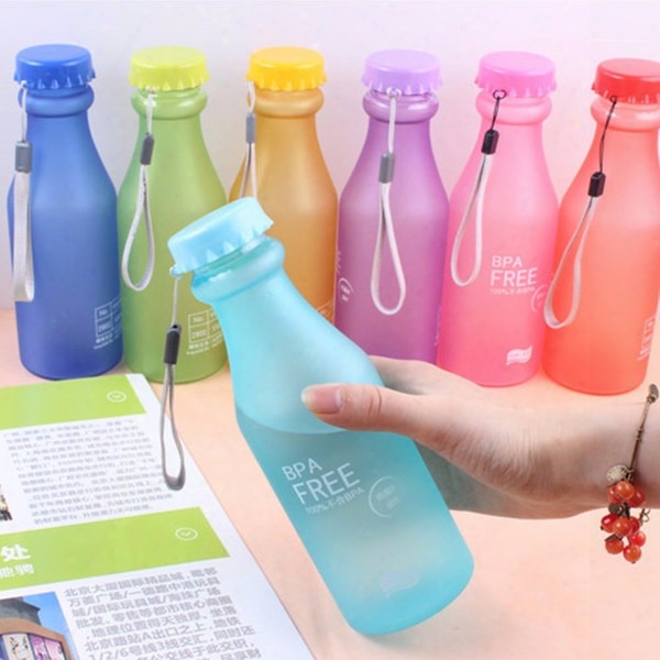 Wholesale- Hot 550ml Bpa Free Portable Leak-proof Water Bottle Outdoor Bicycle Sports Drinking Fruit Infuser Plastic Water Bottles -48