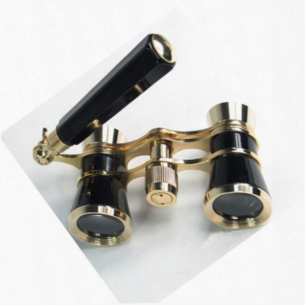 Wholesale-hot Selling Exquisite Black Gold Binocular Telescope 3x25 Lady Gift Telescope Opera Theatre Binoculars Optical Opera Glasses