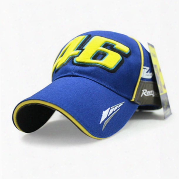 Wholesale- Iggy Brand Moto Gp Vr 46 Rossi Baseball Cap Hat Black Blue Cap Car Motocycle Racing Cotton Snapback Hats Caps