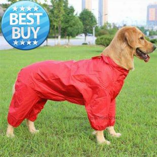 Wholesale-large Pet Dog Raincoat For Big Dogs Outdoor Clothing Waterproof Pet Clothes Coat Have Hat Xs - Xxl Red And Bule