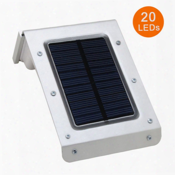 Wholesale-new 3rd Generation 20 Led Solar Lamps Pir Human Body Motion Sensor Ray Garden Home Security Outdoor Wall Light Waterproof