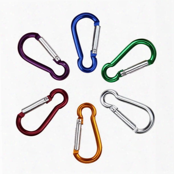 Wholesale Useful Fish Aluminum Alloy Carabiner Spring Snap Clip Hooks Keychain Climbing Levert Dropship Free Shipping