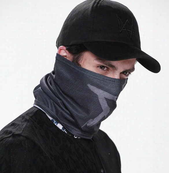 Wholesale- Watch Dogs Aiden Pearce Mask Cap Cotton Hat Set Costume Cosplay Hat Mens 6 Panel Tactique Baseball Caps