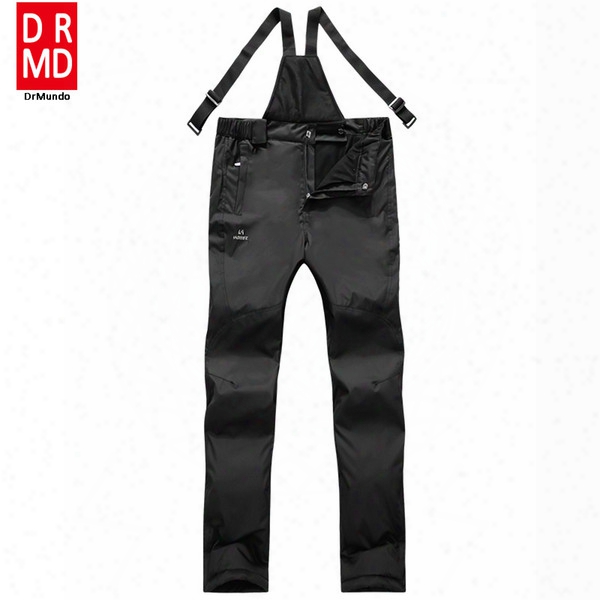 Wholesale- Winter Waterproof Men Sling Snowboarding Pants Thicken Outdoor Hiking Ski Pants Fleece Snowboard Trousers Men Skiing Snow Pants