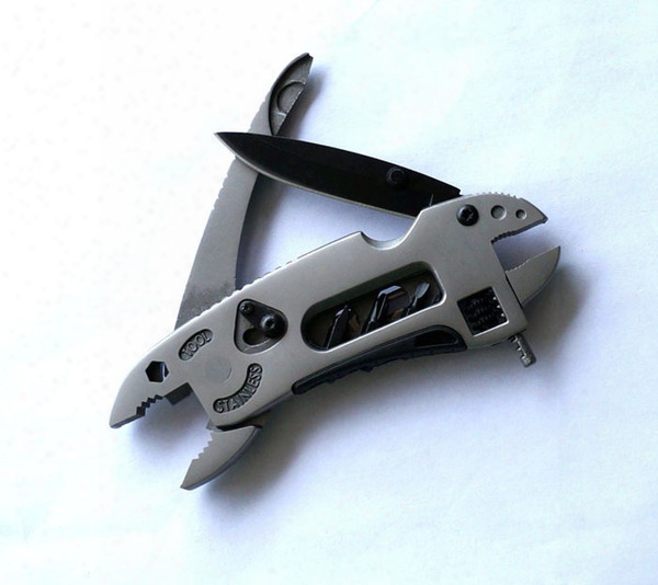 With Logo!jp Wrench 420 Steel Multi-function Tool Pliers Cutter Camping Outdoor Survival Spanner Camping Tools Knife