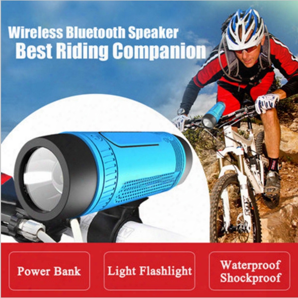 Zealot S1 Bluetooth Outdoor Bicycle Speaker Portable Subwoofer Bass Speakers 4000mah Power Bank+led Light +bike Mount+carabiner
