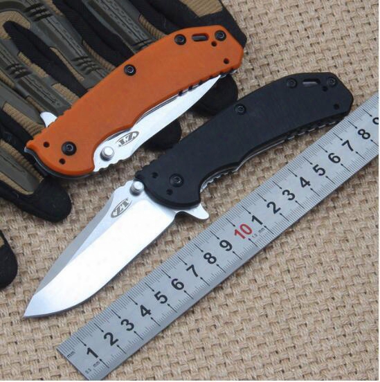 !zt0566 Flipper D2 Blade Folding Knife G10 Handle Ball Bearing System Outdoor Camping Hunting Tactical Knife Edc Tool
