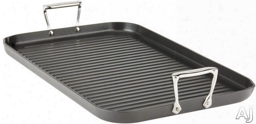 All Clad E7954164 13 X 20 Inch Grande Grill Pan With Non-stick, Stainless Steel Handles, Oven Safe, Dishwasher Safe, Hard Anodized Aluminum And Limited Lifetime Warranty