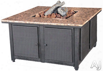 Blue Rhino Gad1200b 41 Inch Lp Gas Outdoor Fireplace With 40,000 Btus, Solid Granite Mantel, Porcelain Steel Bowl, Removable Side Panels And Hidden Control Panel