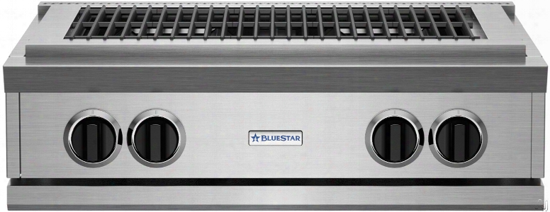 Bluestar Charbroiler Series Przidcb30v2 30 Inch Gas Rangetop With Two 15,000 Btu Burners, Adjustable Cast-iron Grates And Commercial Stainless Steel Construction