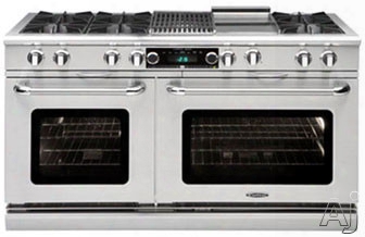 Capital Connoisseurian Series Cob604bg2 60 Inch Dual Fuel Range With 6 25,000 Btu Open Burners, 5.4 Cu. Ft. Main Oven, Bbqq Grill, Thermo-griddle, Meat Probe Cooking, Convection Cook, Built-in Rotisserie And Moist Bake Option