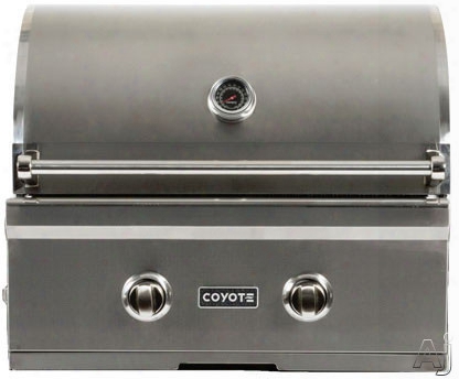 Coyote C-series C1c28 28 Inch Built-in Gas Grill With Infinity Burners, Warming Rack, Heat Control Grids, 40,000 Total Btu, Interior Hood Lights, 640 Sq. In. Cooking Area And Stainless Steel Grates