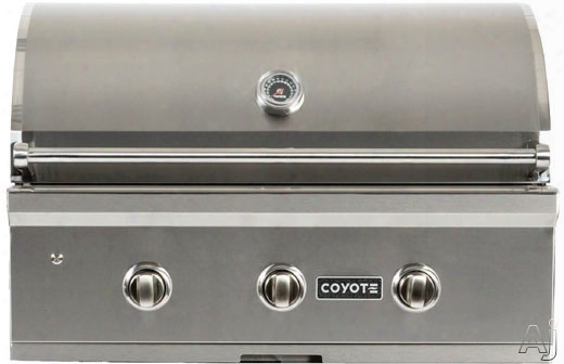 Coyote C-series C1c34 34 Inch Built-in Gas Grill With 780 Sq. In. Cooking Area, 60,000 Total Btu, 3 High Performance Infinity Burners, Stainless Steel Grates, Coyote Heat Control Grids, Warming Rack, Interior Lights And Cart Option