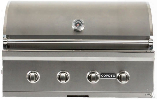 Coyote C-series C1c36 36 Inch Built-in Gas Grill With 875 Sq. In. Cooking Area, 80,000 Total Btu, 4 High Performance Infinity Burners, Stainless Steel Grates, Coyote Heat Control Grids, Warming Rack, Interior Lights And Cart Option