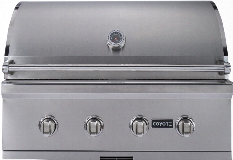 Coyote C-series Ccx4 36 Inch Built-in Gas Grill With 875 Sq. In. Cooking Area, 80,000 Total Btu, 4 High Performance Iburners, Stainless Steel Grates, Warming Rack And Interior Grill Lights