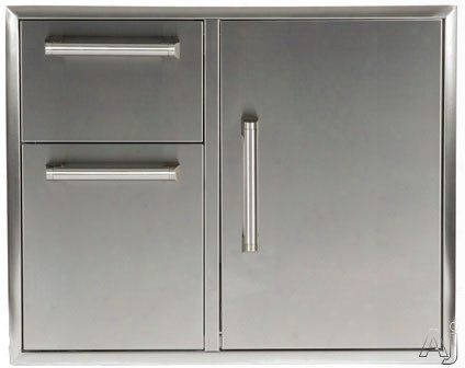 Coyote Ccd2dc31 31 Inch Outdoor Stainless Steel Cabinet And Dual Drawer Storage Unit With Easy Open Drawer Rollers, Beveled Trim And Professional Handles