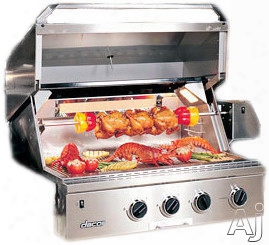 Dacor Discovery Obs36lp 36 Inch Built-in Gas Grill With Infrared Rotisserie System, Sear Burner, Illumina Burner Controls, 2-20,000 Btu "u" Shaped Burners And Halogen Lights: Liquid Propane