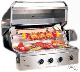 Dac Or Discovery Obs36ng 36 Inch Built-in Gas Grill With Infrared Rotisserie System, Sear Burner, Illumina Burner Controls, 2-20,000 Btu "u" Shaped Burners And Halogen Lights: Natural Gas