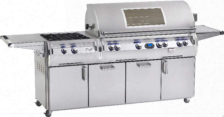 Fire Magic Echelon Collection E1060s4a1p51w 111 Inch Freestanding Gas Grill With 1,056 Sq. In. Cooking Surface, 115,000-btu Primary Burners, 22,000-btu Backburners, 3,000-btu Smoker And Side Burner: Liquid Propane, Power Burner, All Infrared Burners, Magi